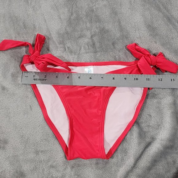 Charm Leaks Womens Swim Bikini Bottom Pink S Soft Solid Lined Side Ties Classic - Picture 5 of 9